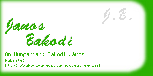janos bakodi business card