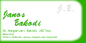 janos bakodi business card